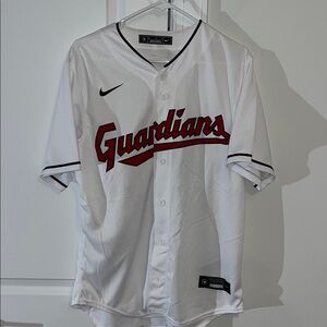 New Nike Cleveland Guardians MLB Logo Back Coolbase Baseball Jersey M Authentic
